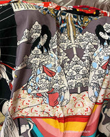 Boho Robe, Kimono Robe, Beach Cover up, Red Harajku