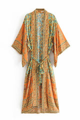 Boho Robe, Kimono Robe, Camila Calla in Orange - Wild Rose Boho