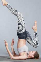 Boho Yoga Legging, Printed Tight, Black Octopus - Wild Rose Boho