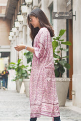 Boho Robe, Kimono Robe, Pink Susan Vine - Wild Rose Boho