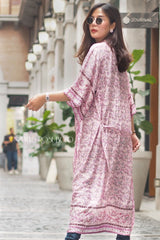 Boho Robe, Kimono Robe, Pink Susan Vine - Wild Rose Boho