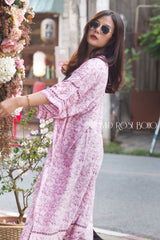 Boho Robe, Kimono Robe, Pink Susan Vine - Wild Rose Boho