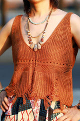 Boho Necklace, Brown Agate, Jasper and Seeds - Wild Rose Boho