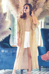 Boho Robe, Kimono Robe, Gold Tiger - Wild Rose Boho
