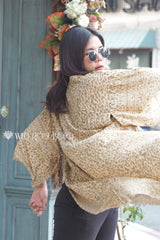 Boho Robe, Kimono Robe, Gold Tiger - Wild Rose Boho