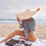 Boho Hat, Sun Hat, Beach Hat, Extra Large Wide Brim, Straw Hat, Beige, White, Black and more 20 colors, (Soft, 26 cm) - Wild Rose Boho
