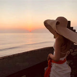 Boho Hat, Sun Hat, Beach Hat, Extra Large Wide Brim, Straw Hat, Beige, White, Black and more 20 colors, (Soft, 26 cm) - Wild Rose Boho