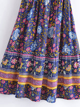 Boho Mini Dress, Sundress, Wrap Dress, Urban Flow in Red and Navy