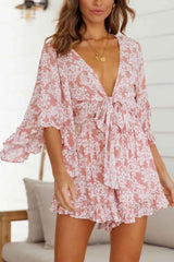 Boho Jumpsuit, Boho Romper, Playsuit, Florence in Pink