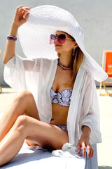 Boho Hat, Sun Hat, Beach Hat, Extra Large Wide Brim, Straw Hat, Black, White, Blue, Navy and more 19 colors (Soft, 25 cm) - Wild Rose Boho