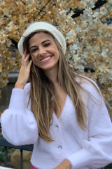 Autumn Winter 2 Piece Set, Matching Jacket and Mini Skirt, Furry Vintage Winter in Show White - Wild Rose Boho