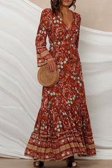 Maxi Dress, Boho Dress, Gown, Siren in Brown - Wild Rose Boho