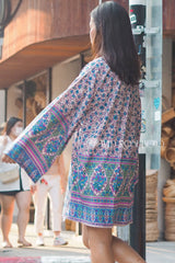 Boho Robe, Kimono Robe, Lovely Purple Verbena - Wild Rose Boho