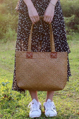 Boho Bag, Woven Straw Bag, Quinn Tote - Wild Rose Boho