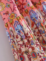 Boho Maxi Dress, Sundress, Pink Rosella