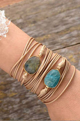 Boho Bracelet, Rope Wrap Bracelet, Blue Amazonite