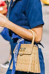 Boho Bag, Woven Straw Handbag, Vida Bag - Wild Rose Boho