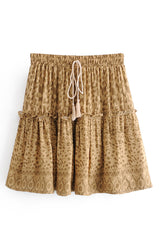 Boho Skirt, Mini Skirt, Yellow Tiger - Wild Rose Boho