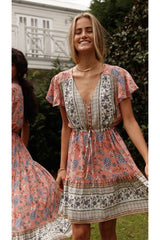 Mini Dress, Boho Dress, Sundress, Blue Calla - Wild Rose Boho