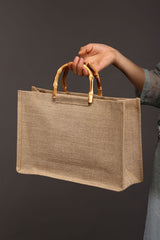 Boho Bag, Linen Jute Basket Bag, Mango