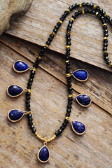 Boho Necklace, Adele Labradorite Teardrop Pendant Necklace