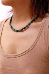Boho Necklace, Apatite Lariat Chokers Necklace