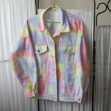 Boho Jacket, Tie Dye Denim Jacket in Candy