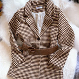 Boho Autumn Blazer, Vintage Plaid Blazer Xena in Black