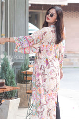 Boho Robe, Kimono Robe, Sweet Vintage Pink Flower - Wild Rose Boho