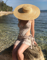 Boho Hat, Sun Hat, Beach Hat, Wide Brim Straw Hat 12, 15 and 18 cm, Black  and White Ribbon