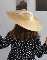 Boho Hat, Sun Hat, Beach Hat, Wide Brim Straw Hat 12, 15 and 18 cm, Black  and White Ribbon