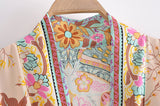 Kimono Robe – “Maribel” Boho Short Cover-Up in Peony Pink Floral