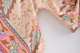 Kimono Robe – “Maribel” Boho Short Cover-Up in Peony Pink Floral