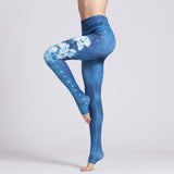 Yoga Legging, Yoga Pants, Boho Legging, Printed Tight, Blue Water