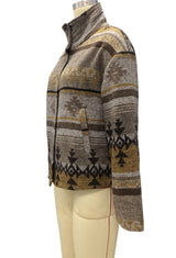 Boho Jacket, Woolen Coats for Women, Aztec Joaquin Red and Yellow, Fast Shipping