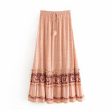 Boho Skirt, Hippie Skirts, Maxi Skirt, Pink Melon Pink Peacock