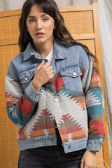 Boho Jacket, Denim Jacket for Women, Ansel in Blue, Fast Shipping