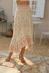 Boho Skirt, Hippie Skirts, Midi Skirt, Wild Rose in Blue, Pink, Smoke