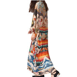 Boho Robe, Kimono Robe, Beach Cover up, Red Harajku