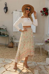 Boho Skirt, Hippie Skirts, Midi Skirt, Wild Rose in Pink Old Rose