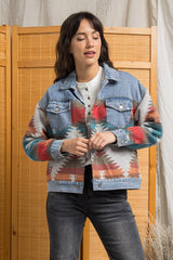 Boho Jacket, Denim Jacket for Women, Ansel in Blue, Fast Shipping