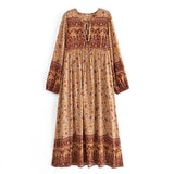 Gown Dress, Boho Maxi Dress, Loose Dress, Green Camel