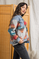 Boho Jacket, Denim Jacket for Women, Ansel in Blue, Fast Shipping