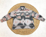 Boho Jacket, Woolen Coats for Women, Aztec Hendrix in Pink and Blue, Fast Shipping