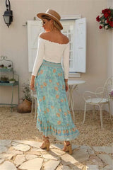 Boho Skirt, Hippie Skirts, Midi Skirt, Wild Rose in Blue, Pink, Smoke