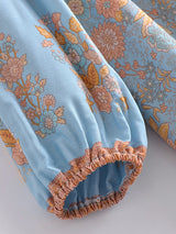 Gown Dress, Boho Maxi Dress, Loose Dress, Blue Maribel Datura