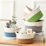 Cat Ear Shape Storage Basket - Cotton Woven Organizer - Home Decor