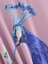 Boho Robe, Kimono Robe, Beach Cover up, Peacock in White and Pink