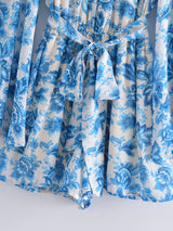 Boho Jumpsuit, Boho Romper, Playsuit,  Vintage Blue Rosewood