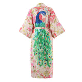Boho Robe, Kimono Robe, Beach Cover up, Esme Peacock in Pink
